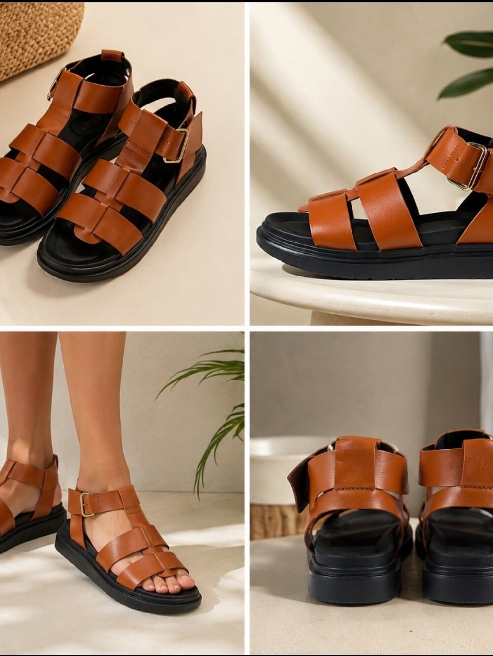 ASOS DESIGN Tan Fisherman Platform - Picture 2 of 10